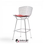 harry bertoia for knoll mid century chrome bar stools - set of 4