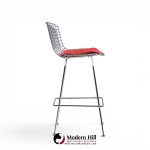harry bertoia for knoll mid century chrome bar stools - set of 4