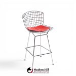 harry bertoia for knoll mid century chrome bar stools - set of 4