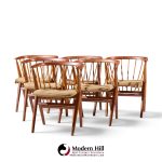 helge sibast no. 8 mid century swedish teak chairs - set of 6