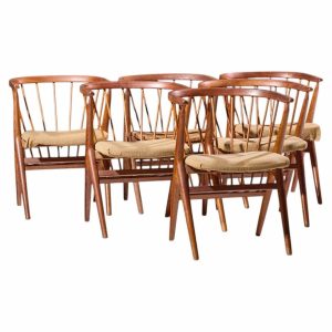 helge sibast no. 8 mid century swedish teak chairs - set of 6