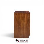 henredon scene one mid century oak and brass campaign dresser chests of drawers - pair
