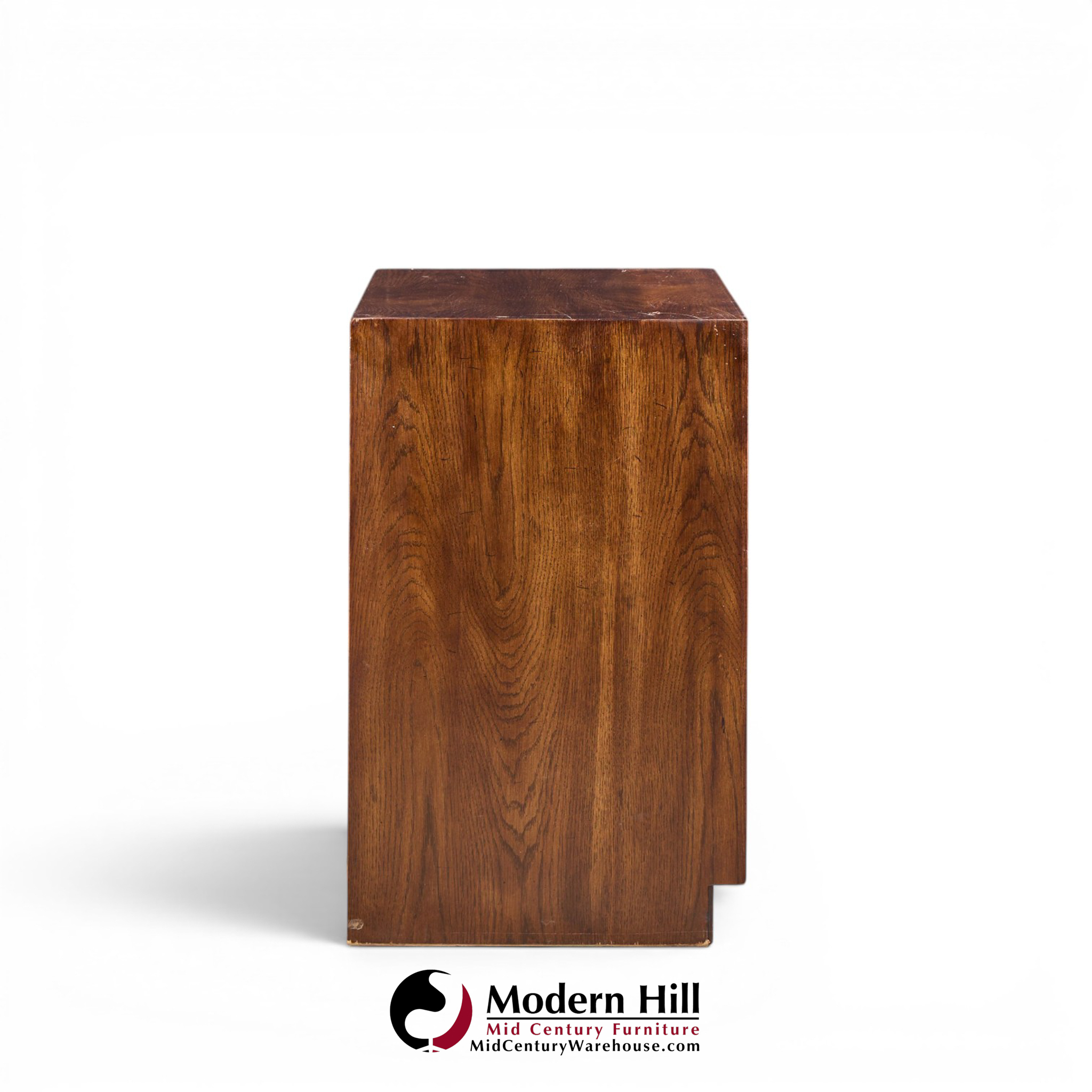 henredon scene one mid century oak and brass campaign dresser chests of drawers - pair