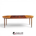 jl moller mid century danish rosewood expanding dining table with 2 leaves