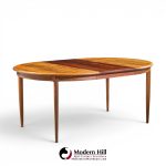 jl moller mid century danish rosewood expanding dining table with 2 leaves
