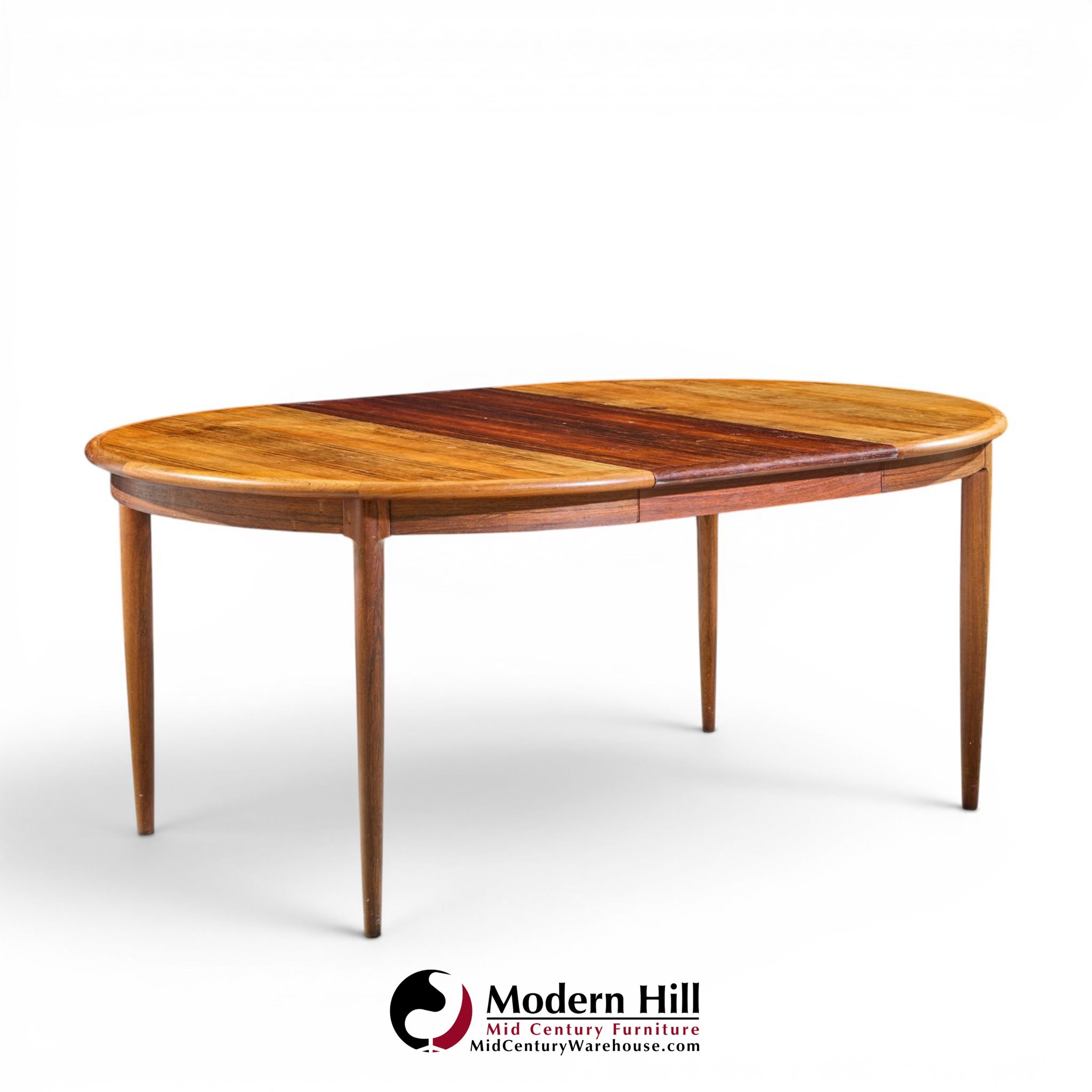 jl moller mid century danish rosewood expanding dining table with 2 leaves