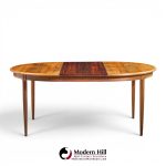 jl moller mid century danish rosewood expanding dining table with 2 leaves