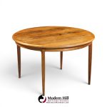 jl moller mid century danish rosewood expanding dining table with 2 leaves