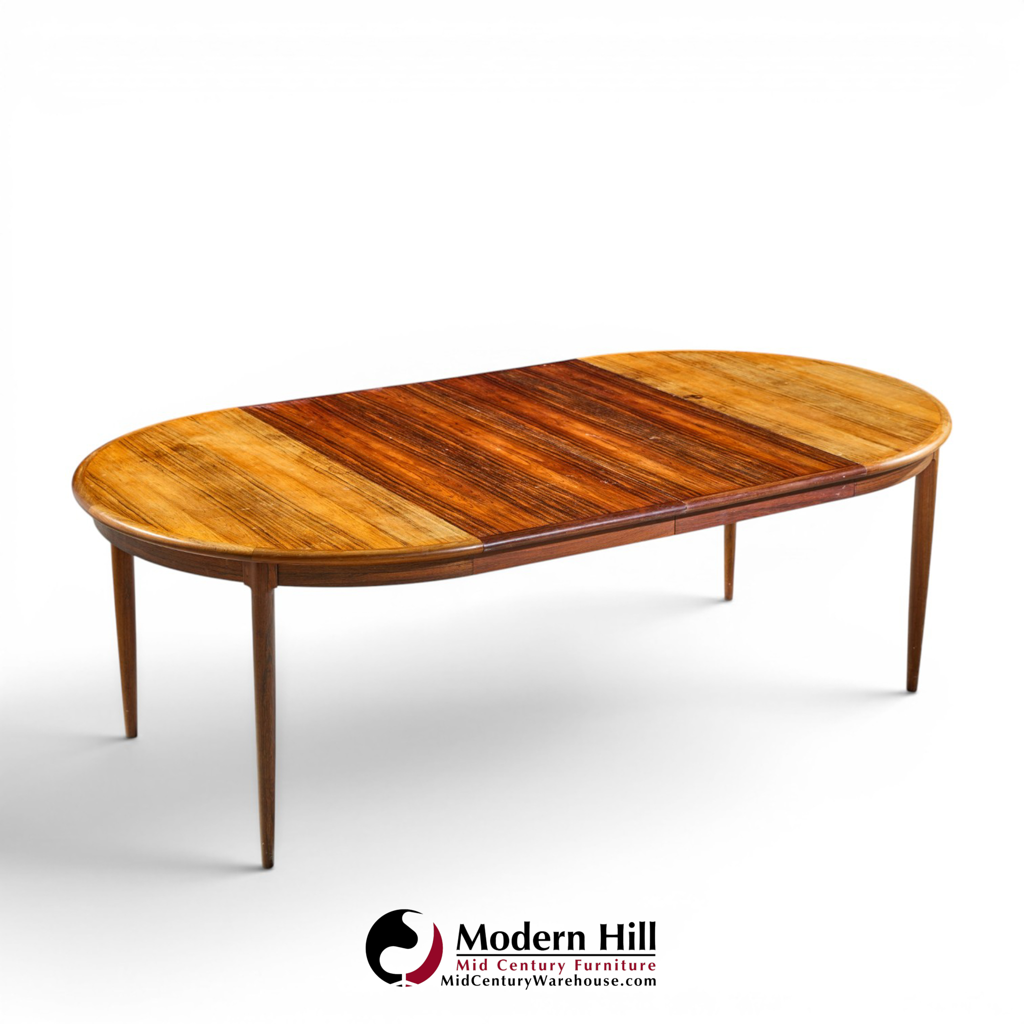 jl moller mid century danish rosewood expanding dining table with 2 leaves
