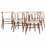 jack cartwright for boling chair company mid century walnut dining chairs - set of 6
