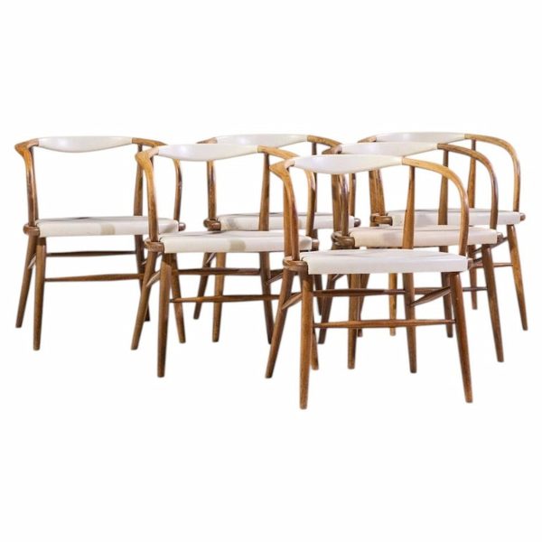 jack cartwright for boling chair company mid century walnut dining chairs - set of 6