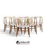 jack cartwright for boling chair company mid century walnut dining chairs - set of 6
