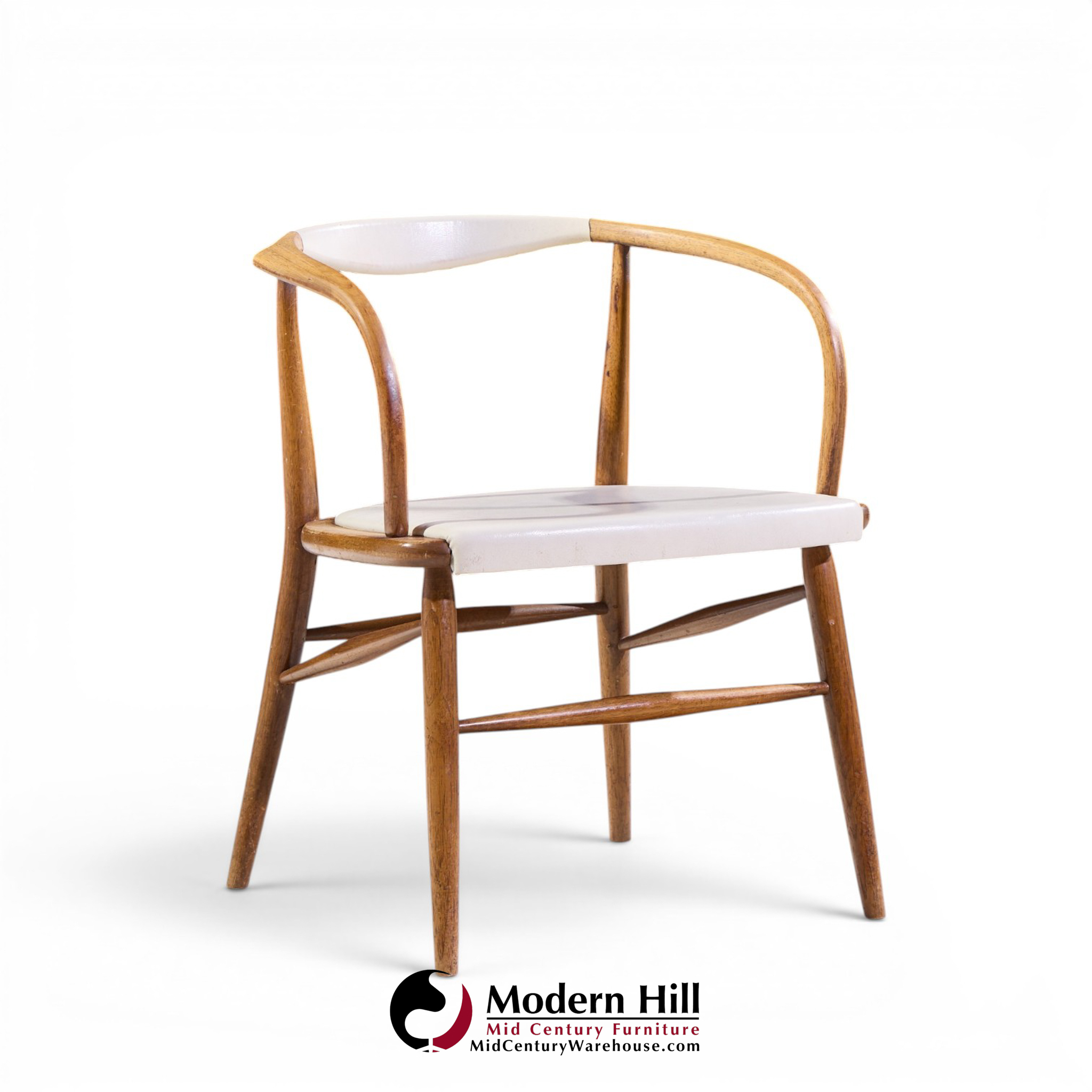 jack cartwright for boling chair company mid century walnut dining chairs - set of 6