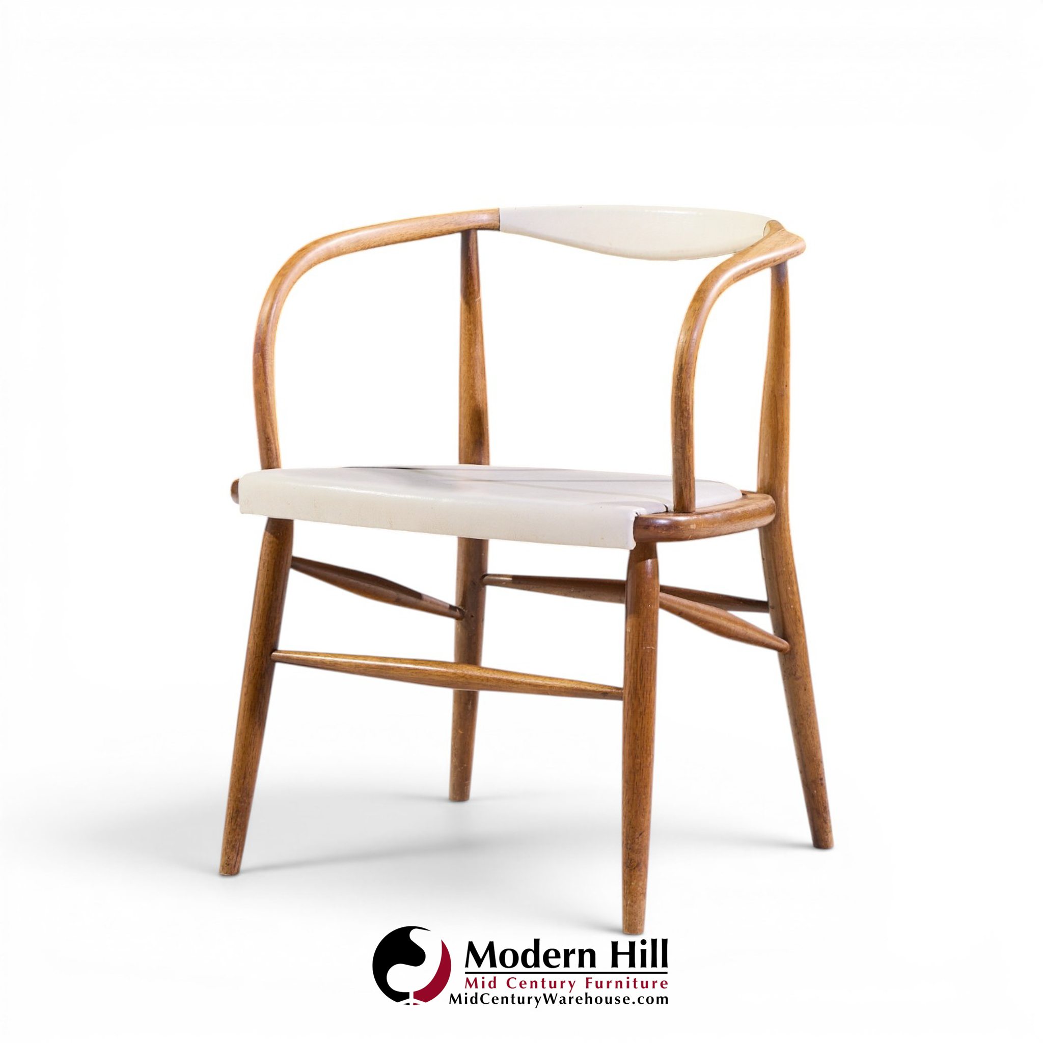 jack cartwright for boling chair company mid century walnut dining chairs - set of 6