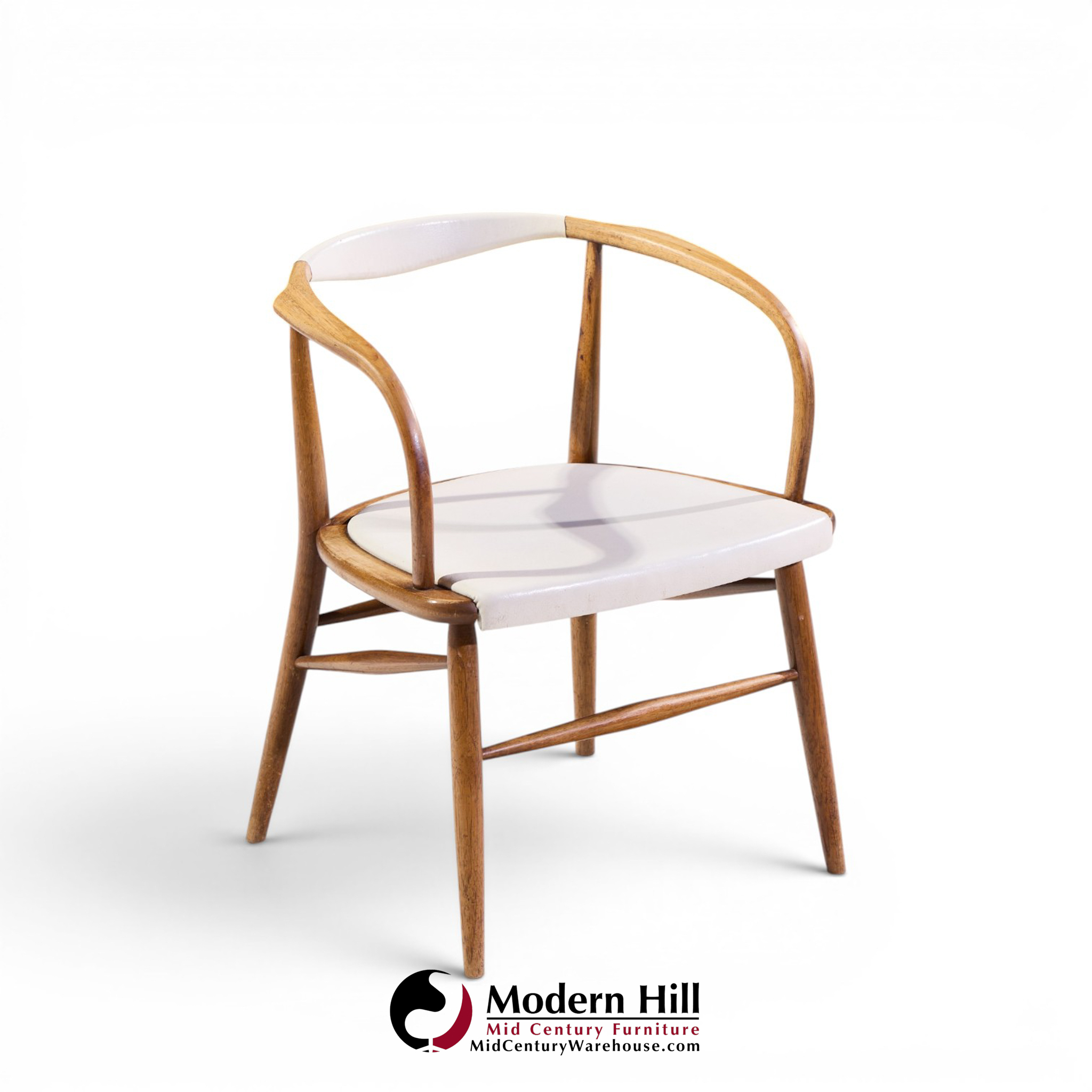 jack cartwright for boling chair company mid century walnut dining chairs - set of 6