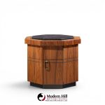 jack cartwright for founders style mid century walnut and slate side tables - pair