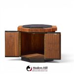 jack cartwright for founders style mid century walnut and slate side tables - pair
