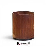 jens risom mid century walnut waste basket