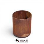 jens risom mid century walnut waste basket