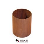 jens risom mid century walnut waste basket