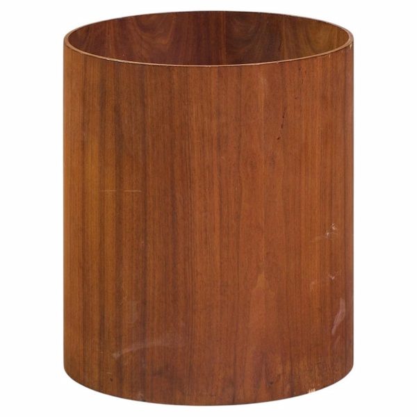 jens risom mid century walnut waste basket