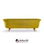 johannes andersen style mid century norwegian teak and wool sofa