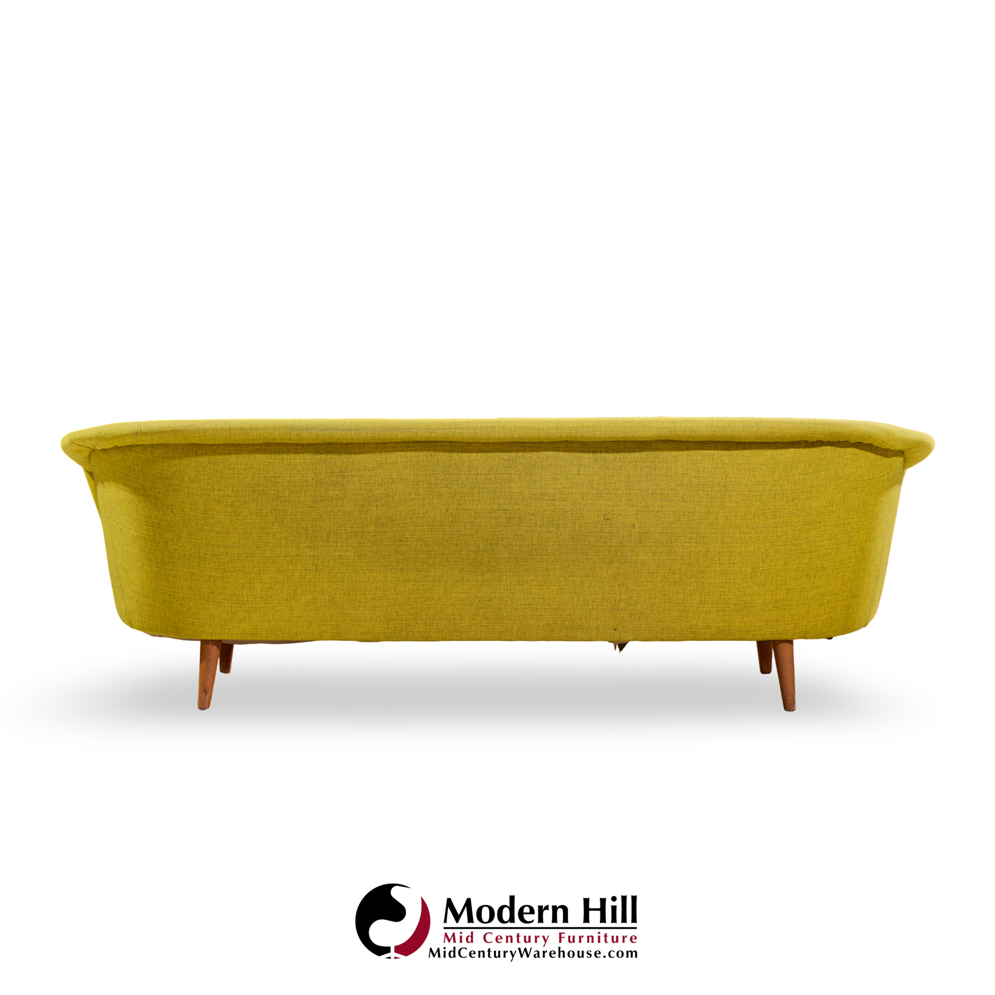 johannes andersen style mid century norwegian teak and wool sofa