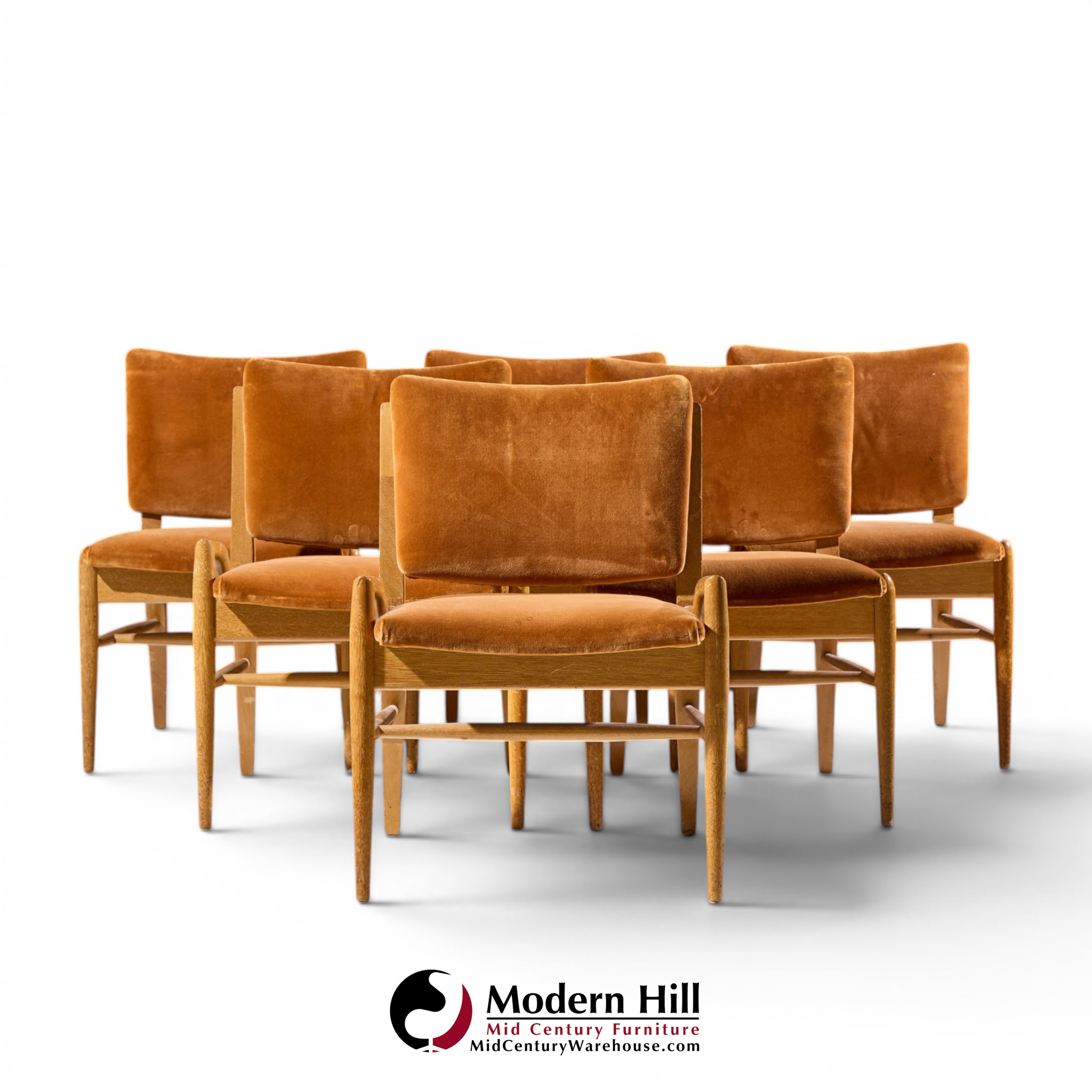 john keal for brown saltman mid century bleached mahogany dining chairs - set of 6