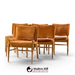 john keal for brown saltman mid century bleached mahogany dining chairs - set of 6