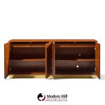 john widdicomb mid century burlwood and brass credenza