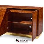 john widdicomb mid century burlwood and brass credenza