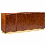 john widdicomb mid century burlwood and brass credenza