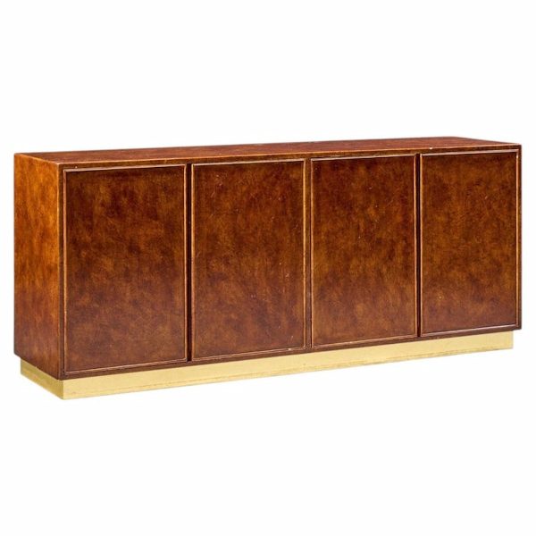john widdicomb mid century burlwood and brass credenza