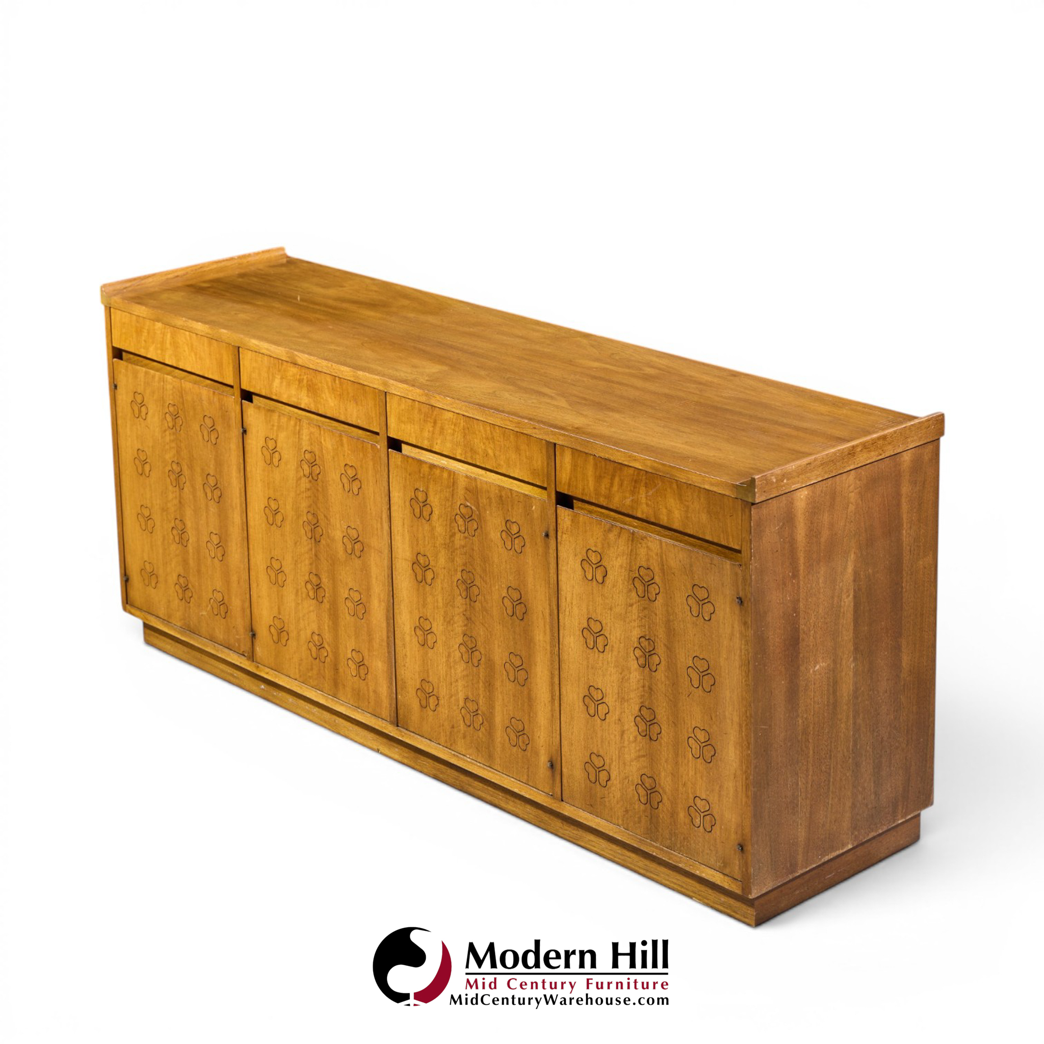 john widdicomb mid century walnut clover credenza