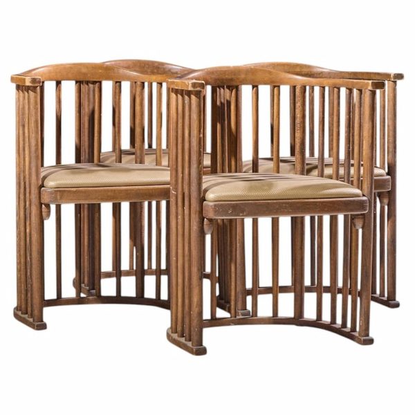 josef hoffmann no. 729/2f bentwood barrel chairs - set of 4