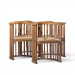 josef hoffmann no. 729/2f bentwood barrel chairs - set of 4