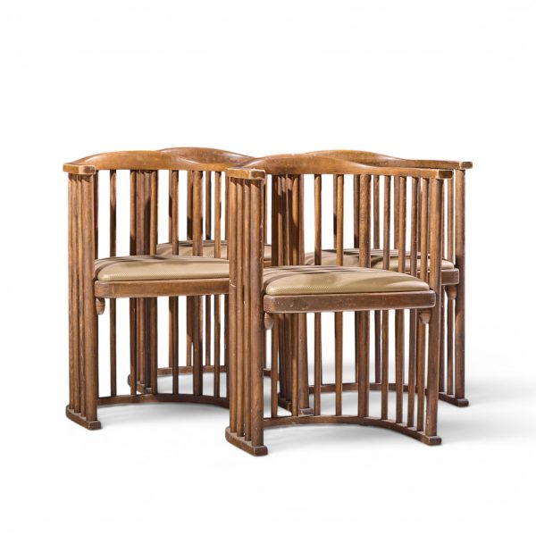 josef hoffmann no. 729/2f bentwood barrel chairs - set of 4