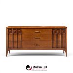 kent coffey perspecta mid century walnut and rosewood 9-drawer dresser