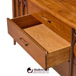 kent coffey perspecta mid century walnut and rosewood 9-drawer dresser