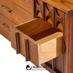kent coffey perspecta mid century walnut and rosewood 9-drawer dresser