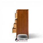 kent coffey perspecta mid century walnut and rosewood highboy dresser