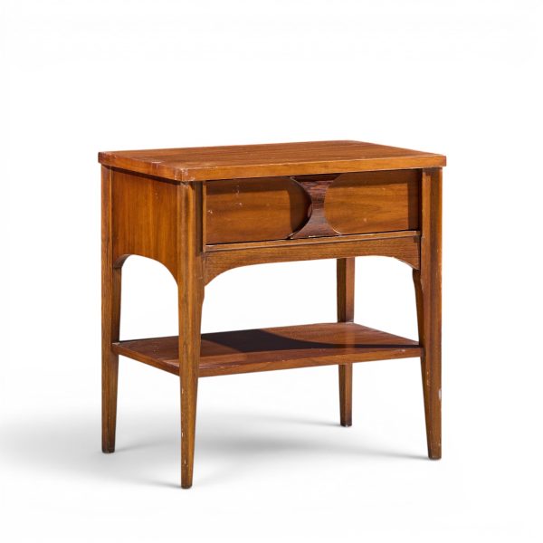 kent coffey perspecta mid century walnut and rosewood nightstand
