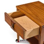 kent coffey perspecta mid century walnut and rosewood nightstand
