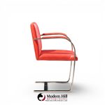 knoll brno flat bar mid century chrome dining chairs - set of 6