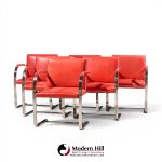 knoll brno flat bar mid century chrome dining chairs - set of 6