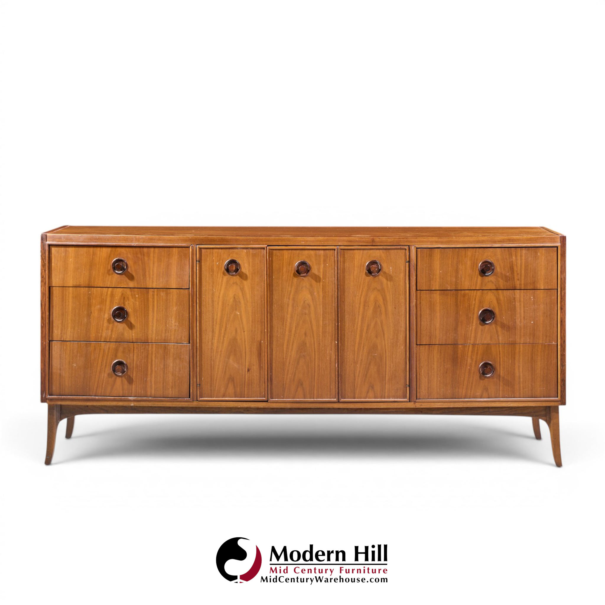 kroehler mid century rosewood and walnut lowboy dresser