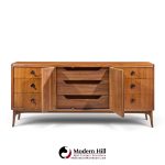 kroehler mid century rosewood and walnut lowboy dresser