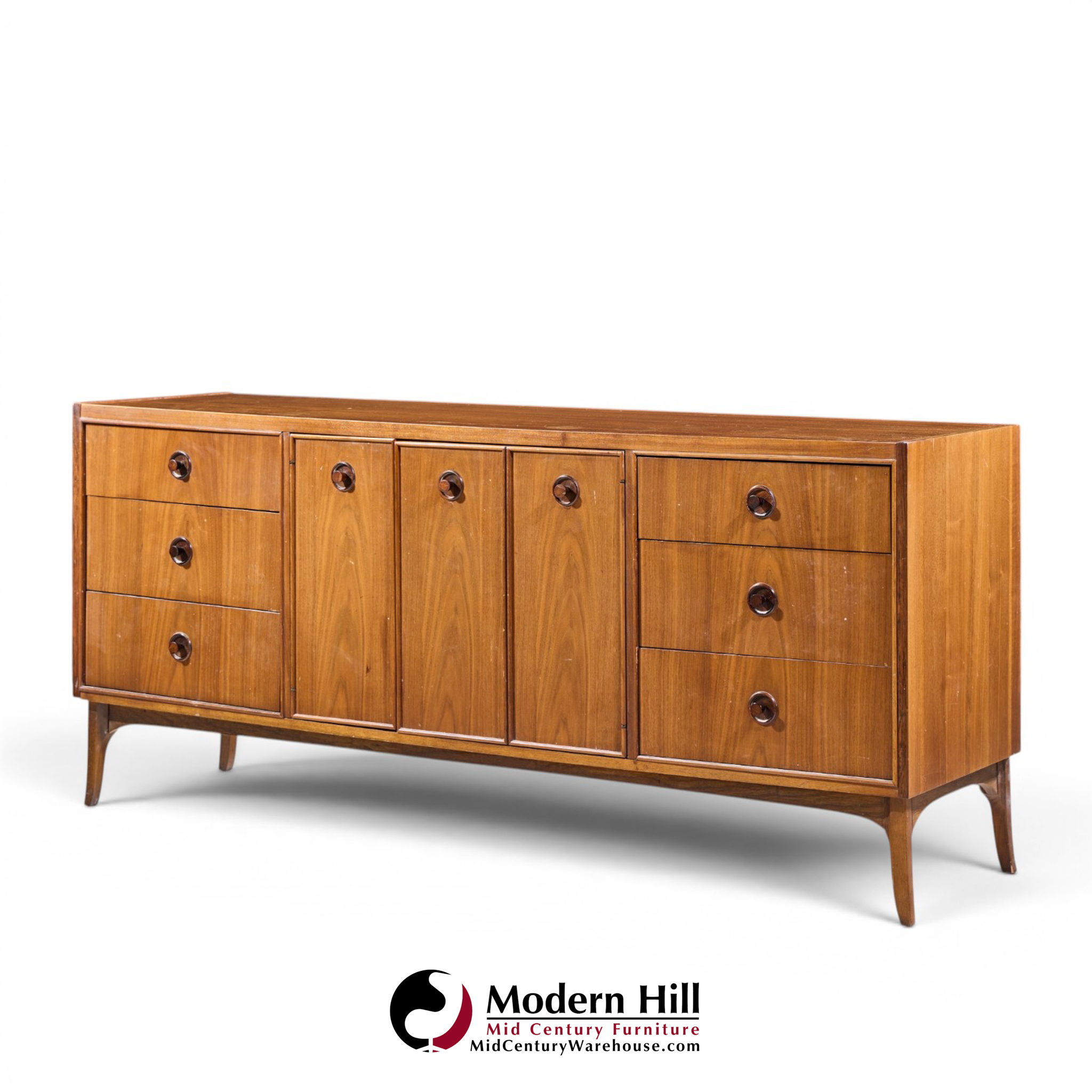 kroehler mid century rosewood and walnut lowboy dresser