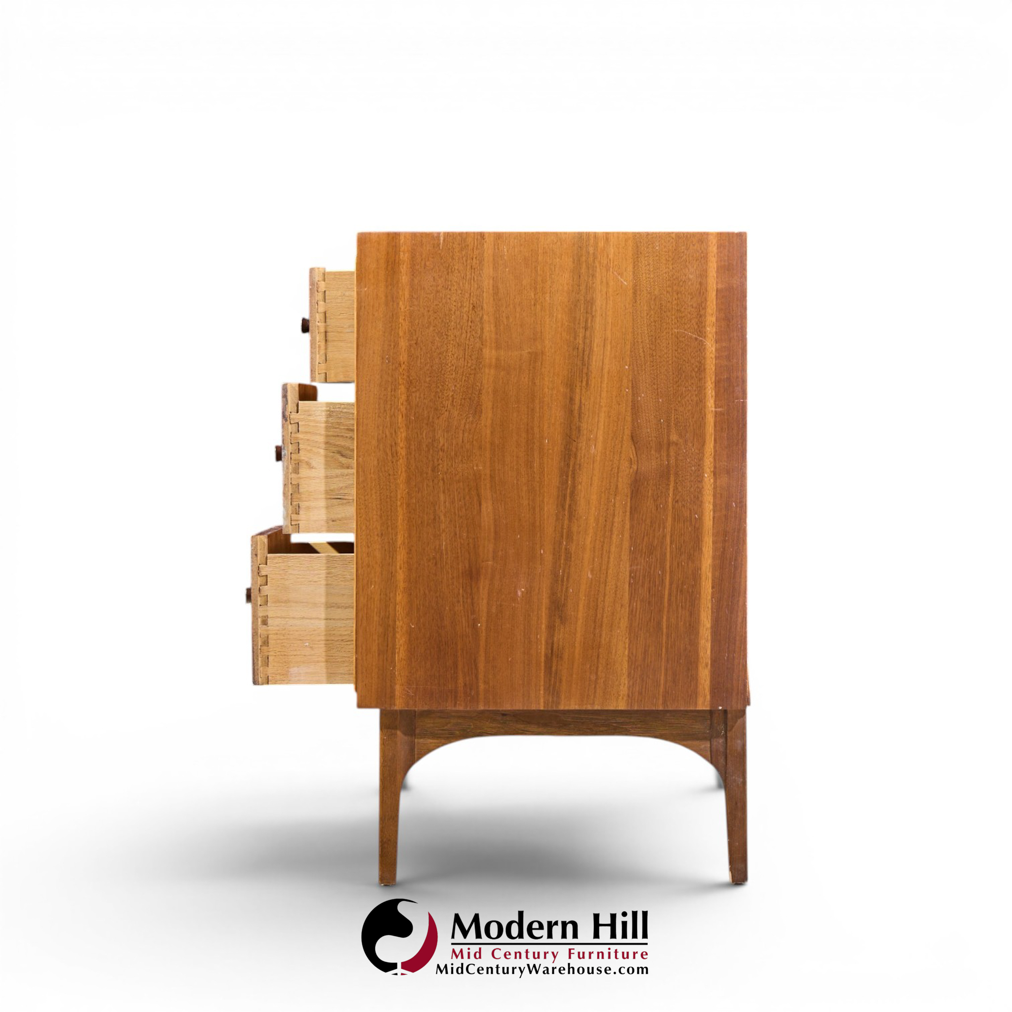 kroehler mid century rosewood and walnut lowboy dresser