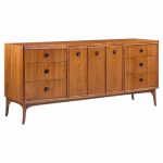 kroehler mid century rosewood and walnut lowboy dresser